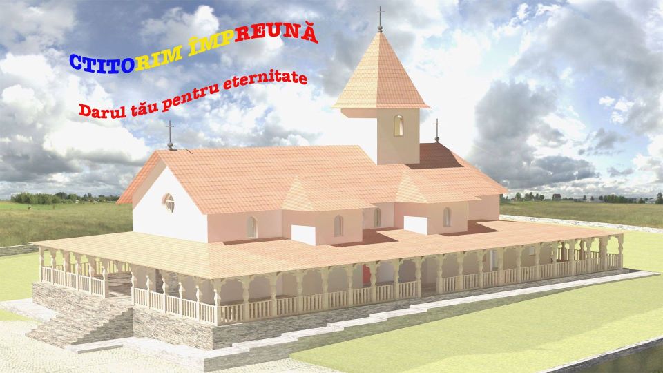 Pregătiri pentru punerea pietrei de temelie a  bisericii din localitatea Pescara 