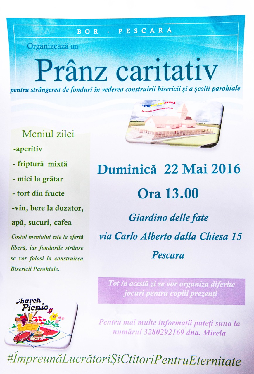 Prânz caritativ 22 Mai 2016 Pescara